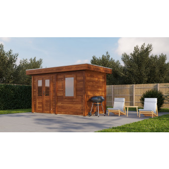 Lugarde Select Modern tuinhuis Gorssel 388x200cm - Bruine olie