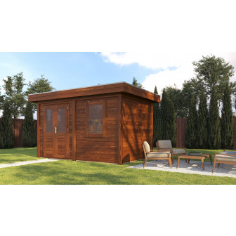Lugarde Select Modern tuinhuis Breda 388x250cm - Bruine olie