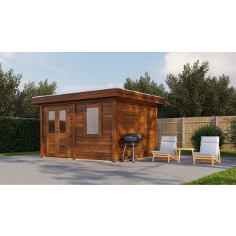 Lugarde Select Modern tuinhuis Bodegraven 388x300cm - Bruine olie