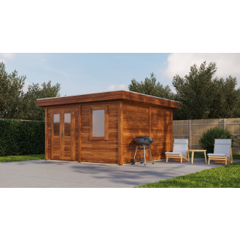 Lugarde Select Modern tuinhuis Rotterdam 388x388cm - Bruine olie