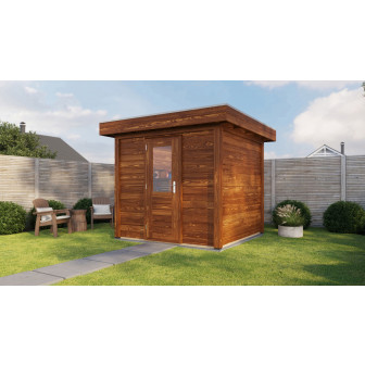 Lugarde Select Modern tuinhuis Garderen 250x250cm - Bruine olie