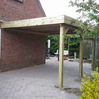 Houten Outback Geïmpregneerde Aanbouw Carport 300x300