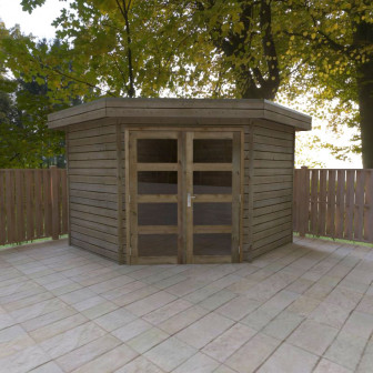 Woodford houtskeletbouw tuinhuis Bennington Comfort Corner 400x400