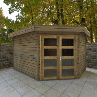 Woodford houtskeletbouw tuinhuis Bennington Comfort Corner 450x400