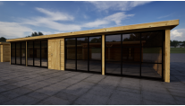 Keleldruk geimpregneerd tuinhuis met glaswanden