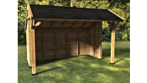 Woodvision Kapschuur Comfort 400x250 achterwand en 2x korte zijwand enkelzijdig blank