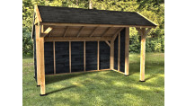 Woodvision Kapschuur Comfort 400x250 achterwand en 2x korte zijwand enkelzijdig zwart