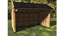 Woodvision Kapschuur Comfort 400x250 achterwand en 2x zijwand enkelzijdig blank