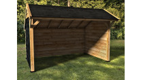 Woodvision Kapschuur Comfort 400x250 achterwand en 2x zijwand buitenzijde rabat zwart binnenzijde potdeksel blank