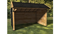 Woodvision Kapschuur Comfort 400x250 achterwand en 2x zijwand buitenzijde potdeksel zwart binnenzijde halfhouts rabat blank