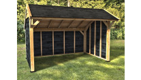 Woodvision Kapschuur Comfort 400x250 achterwand en 2x zijwand enkelzijdig zwart