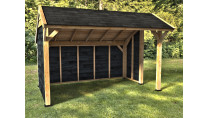 Woodvision Kapschuur Comfort 400x250 achterwand, zijwand en korte zijwand enkelzijdig zwart