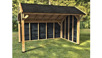 Woodvision Kapschuur Comfort 400x250 achterwand en zijwand enkelzijdig zwart
