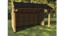 Woodvision Kapschuur Comfort 400x250 achterwand, zijwand en kort zijwand enkelzijdig blank