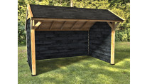 Woodvision Kapschuur Comfort 400x250 achterwand en 2x zijwand buitenzijde rabat zwart binnenzijde potdeksel zwart
