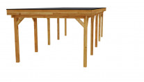 3D Render Houten Outback Douglas Vrijstaande Veranda 1000x400