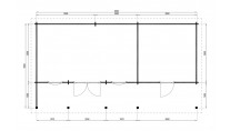 Plattegrond Lugarde blokhut Blokhut Frankfurt 500x950 geïmpregneerd
