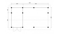 Plattegrond Lugarde blokhut Kapschuur Beaumont 336x628