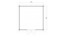 Plattegrond Lugarde blokhut Laren 350x350 geïmpregneerd