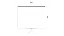Plattegrond Lugarde tuinhuis Prima Emma 300x240