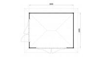 Plattegrond Lugarde tuinhuis Prima Noëlla 300x240 V4 geïmpregneerd