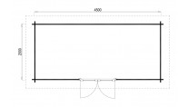 Plattegrond ProWood blokhut Hampshire 450x200