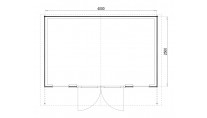 Plattegrond Woodford houtskeletbouw tuinhuis Atlanta 400x250