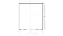 Plattegrond Woodford houtskeletbouw tuinhuis Atlanta 400x450