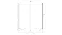 Plattegrond Woodford houtskeletbouw tuinhuis Atlanta 450x500