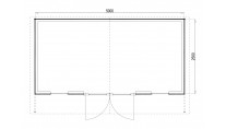 Plattegrond Woodford houtskeletbouw tuinhuis Atlanta 500x250