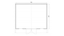 Plattegrond Woodford houtskeletbouw tuinhuis Atlanta 500x400