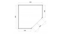 Plattegrond Woodford houtskeletbouw tuinhuis Bennington Comfort Corner 300x300