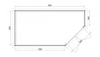 Plattegrond Woodford houtskeletbouw tuinhuis Bennington Comfort Corner 500x250
