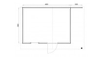 Plattegrond Woodford houtskeletbouw tuinhuis Bridgeport 400x300