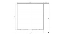 Plattegrond Woodford houtskeletbouw tuinhuis Chicago 500x500
