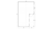 Plattegrond Woodford houtskeletbouw garage Huntsville 500x800