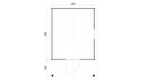 Plattegrond Woodford houtskeletbouw tuinhuis Lexington 250x300