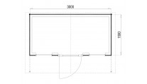 Plattegrond Woodford houtskeletbouw tuinhuis Springfield 300x150