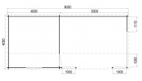 Plattegrond Tuindeco blokhut Mokka