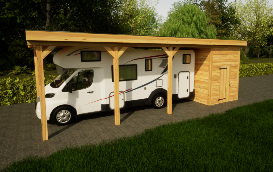 camper overkapping met berging