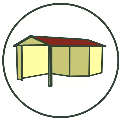 Tuinhuis met overkapping thumbnail